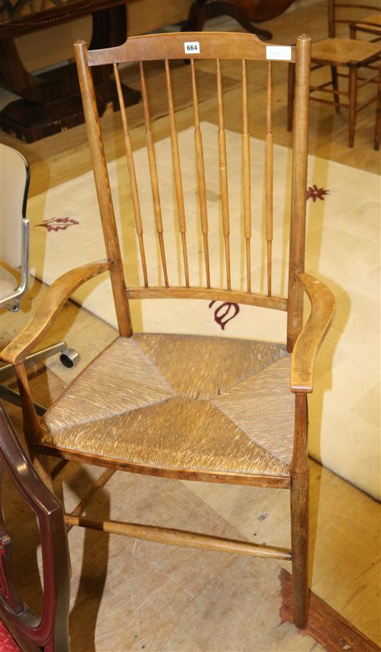 Arts & Crafts rush seat chair